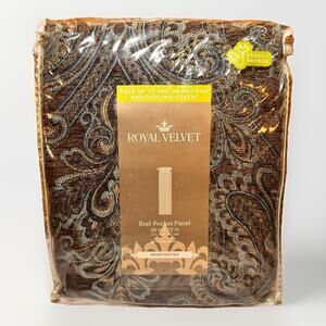 Royal Velvet Manchester Rod Pocket Curtain Panel 50x72 Fine Chocolate Multi